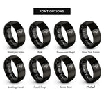 font options for inside engraving on black guinea fowl rings
