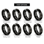 font options for inside engraving on black & gray guinea pig rings
