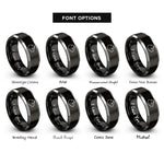 font options for inside engraving on black & gray guinea pig rings