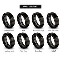 font options for inside engraving on black guinea pig rings