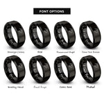 font options for inside engraving on black guinea pig rings