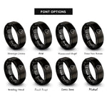 font options for inside engraving on black guinea pig rings