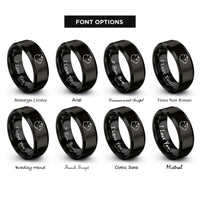 font options for inside engraving on black guinea pig rings