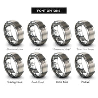 font options for inside engraving on grey guinea pig rings
