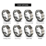 font options for inside engraving on grey guinea pig rings
