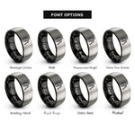 font options for inside engraving on black & grey guiro scraper rings