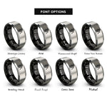font options for inside engraving on black & silver guiro scraper rings