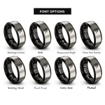 font options for inside engraving on black & grey guiro scraper rings