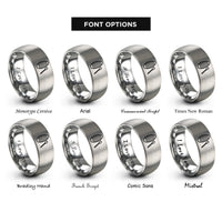 font options for inside engraving on grey guiro scraper rings