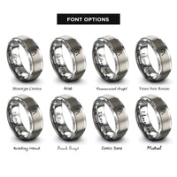 font options for inside engraving on gray guiro scraper rings