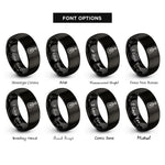 font options for inside engraving on black guitar rings