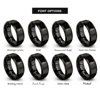 font options for inside engraving on black guitar rings