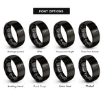 font options for inside engraving on black guitar rings
