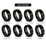 font options for inside engraving on black guitar rings