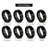 font options for inside engraving on black guitar rings