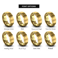 font options for inside engraving on gold guitar f holes rings