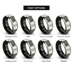 font options for inside engraving on black & grey guitar headstock rings