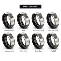 font options for inside engraving on black & grey guitar headstock rings