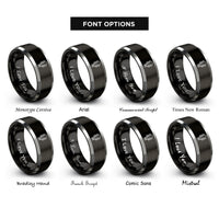 font options for inside engraving on black & gray guitar headstock rings