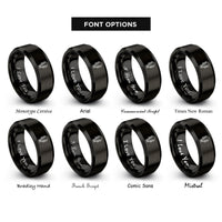 font options for inside engraving on black guitar headstock rings