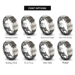 font options for inside engraving on grey guitar headstock rings