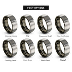 font options for inside engraving on gunmetal & silver guitar headstock rings