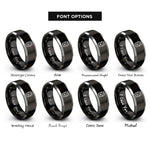 font options for inside engraving on black & grey guitar pedal stompbox rings
