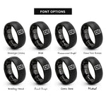 font options for inside engraving on black guitar pedal stompbox rings