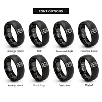 font options for inside engraving on black guitar pedal stompbox rings