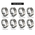 font options for inside engraving on silver guitar pedal stompbox rings
