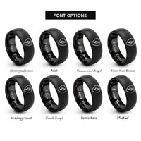 font options for inside engraving on black guitar pick rings