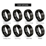 font options for inside engraving on black guitar pick rings