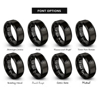 font options for inside engraving on black guitar pick rings