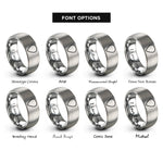 font options for inside engraving on silver guitar pick rings