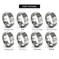 font options for inside engraving on silver guitar pick rings