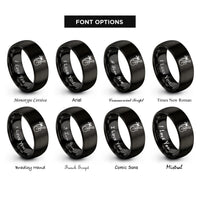 font options for inside engraving on black guitar tree rings