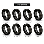 font options for inside engraving on black guitar tree rings