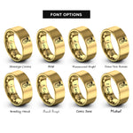 font options for inside engraving on gold guitar tree rings
