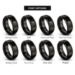 font options for inside engraving on black guitarist pick rings