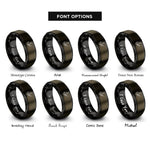 font options for inside engraving on gunmetal & black guitarist pick rings