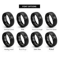 font options for inside engraving on black guitarist stance rings