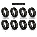 font options for inside engraving on black guitarist stance rings