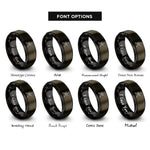 font options for inside engraving on gunmetal & black guitarist stance rings