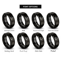 font options for inside engraving on black gulab jamun rings