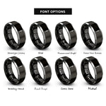 font options for inside engraving on black & gray gungnir spear mark rings