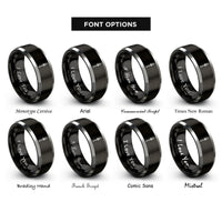 font options for inside engraving on black & gray gungnir spear mark rings