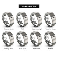 font options for inside engraving on grey gungnir spear mark rings