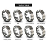 font options for inside engraving on silver gungnir spear mark rings