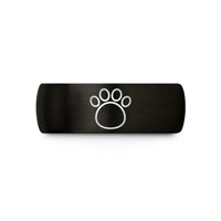 women's tungsten wedding band – black tungsten elephant footprint circle wedding band