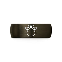 gunmetal tungsten ring her – gunmetal & black tungsten elephant footprint circle wedding band
